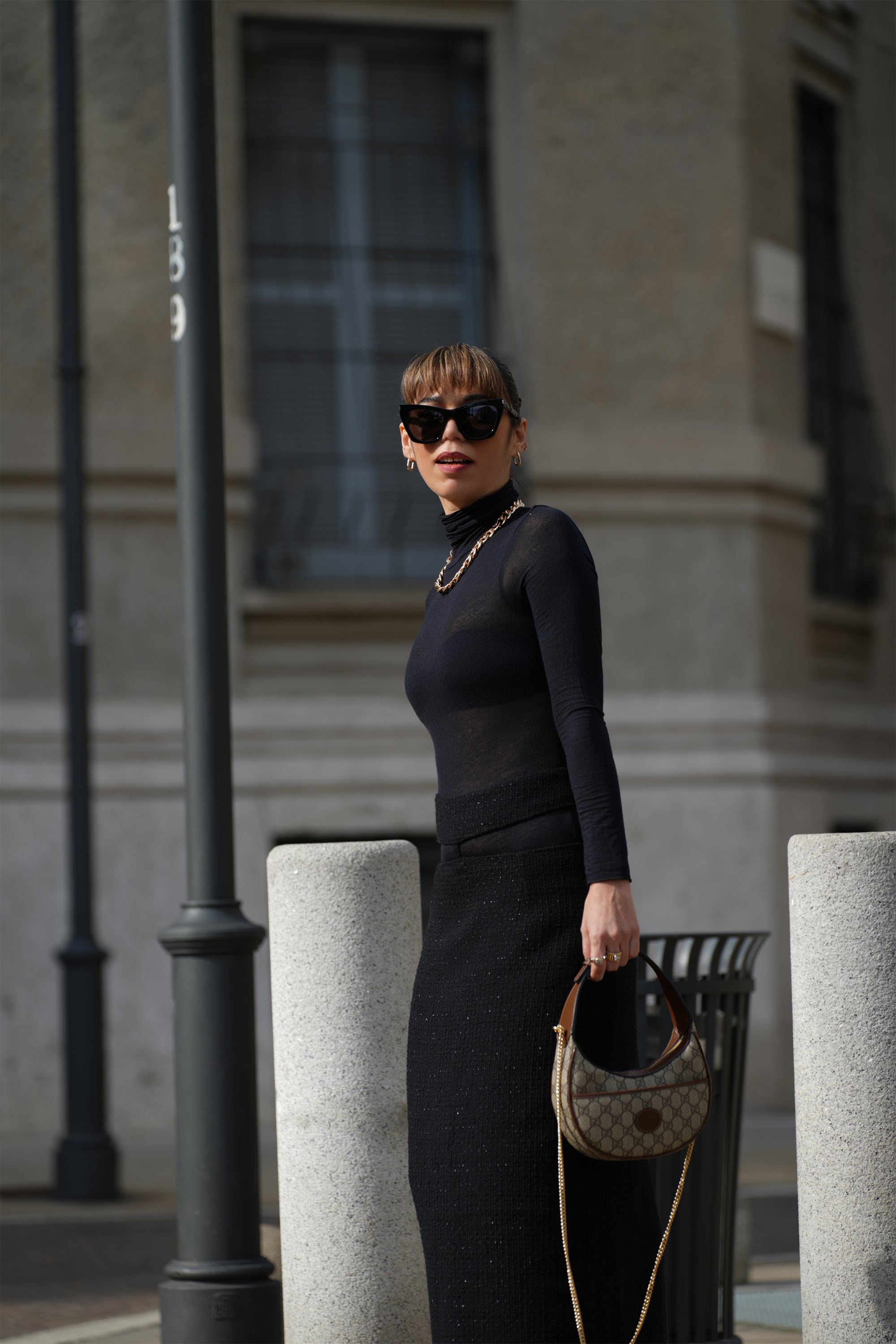 Saia Pencil Sharon Tweed Preto