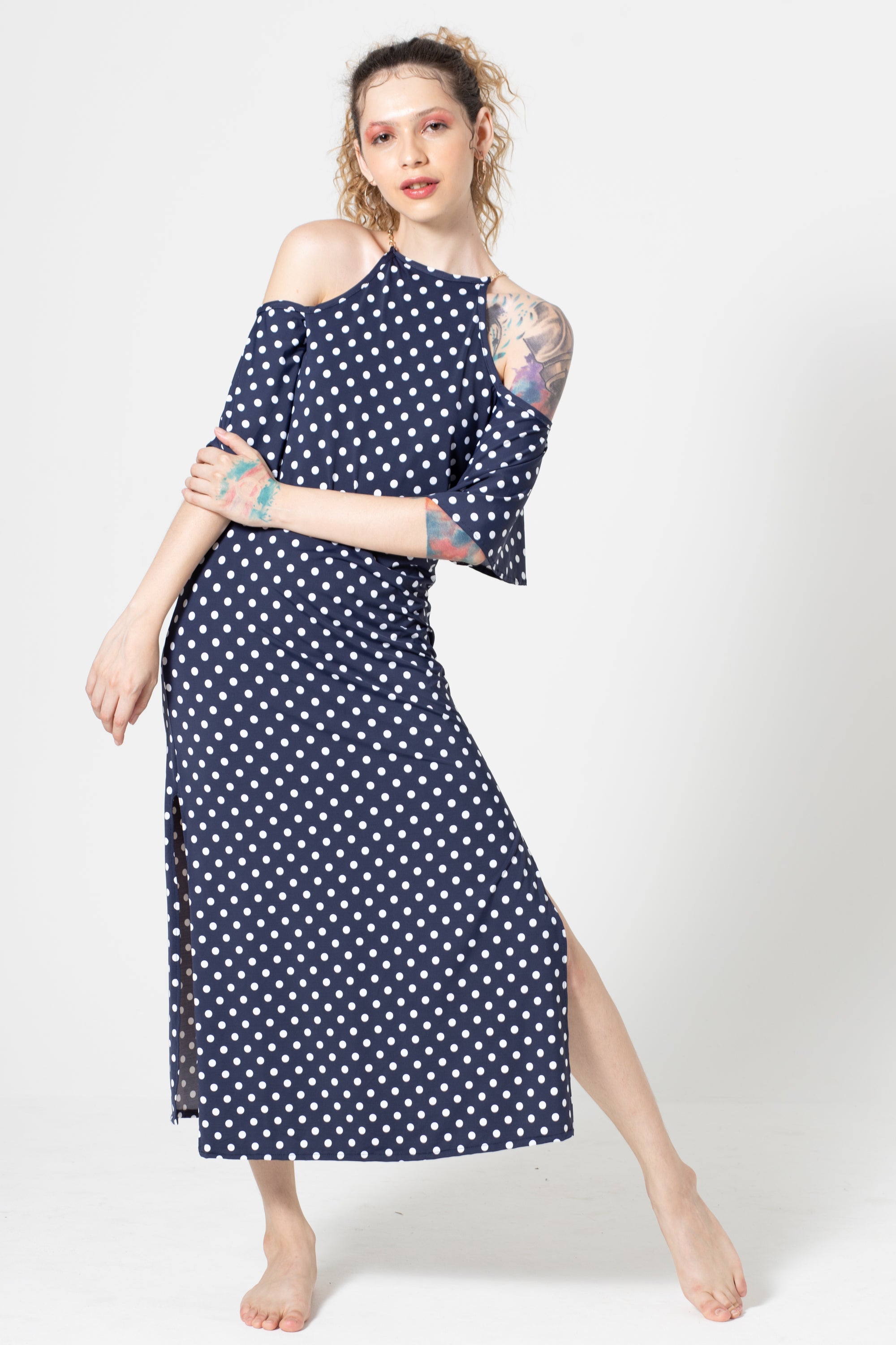 Bio Dress Yasmin Blue Polka Dots