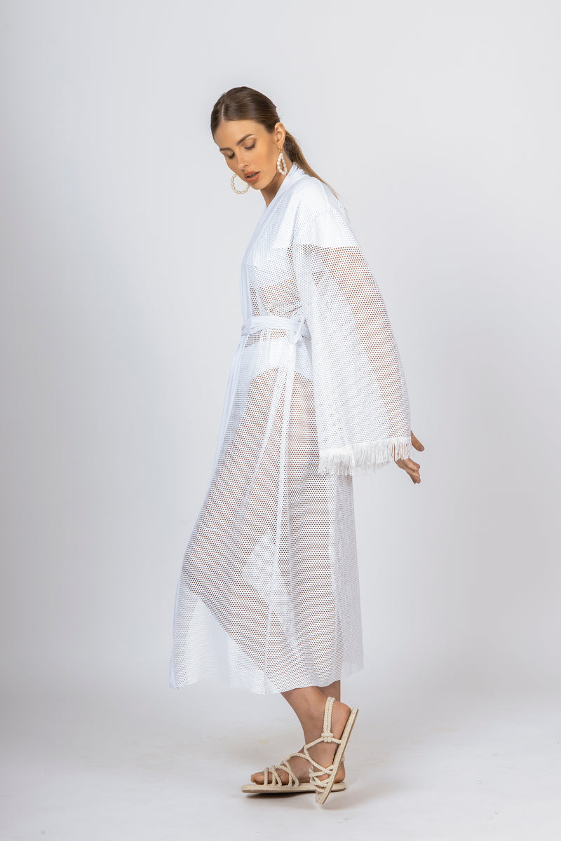 Maxi Robe Alessandra Arrastão Off White