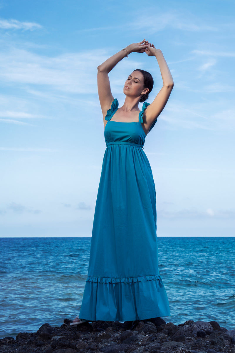 Florence Turquoise Maxi Dress Jeny Nelly Collection