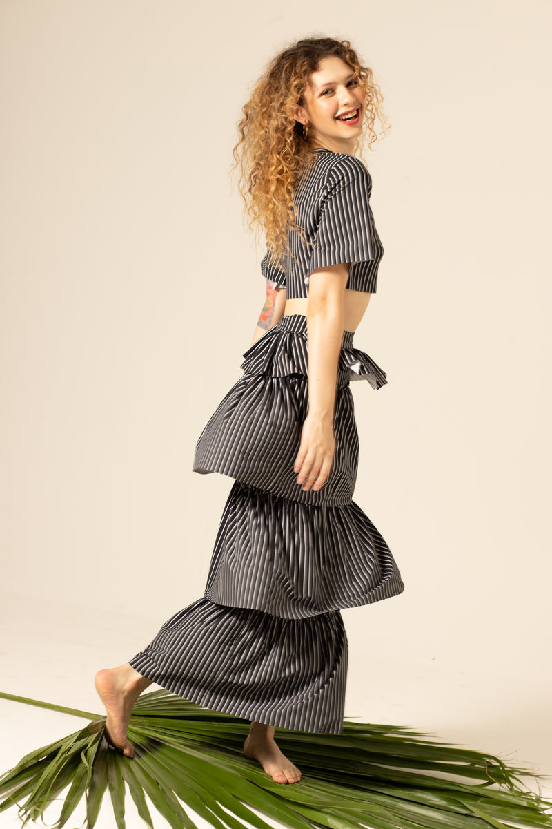 Bio Skirt Layered Paty Stripes