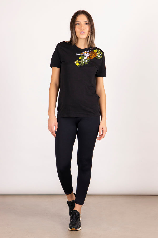 Eco Tee nero leopardato