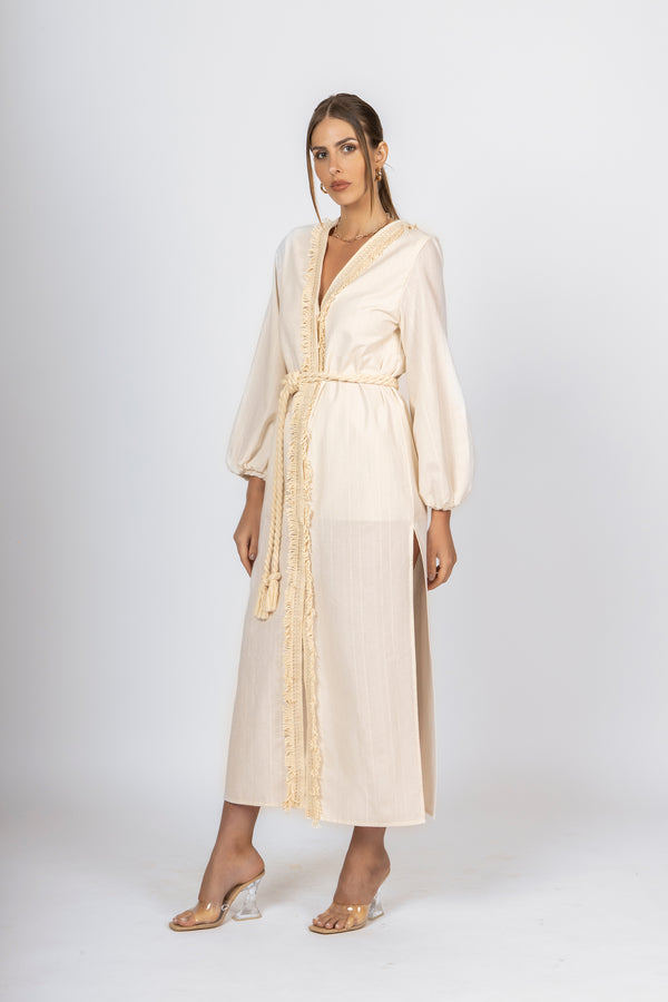 Abito kimono bianco sporco