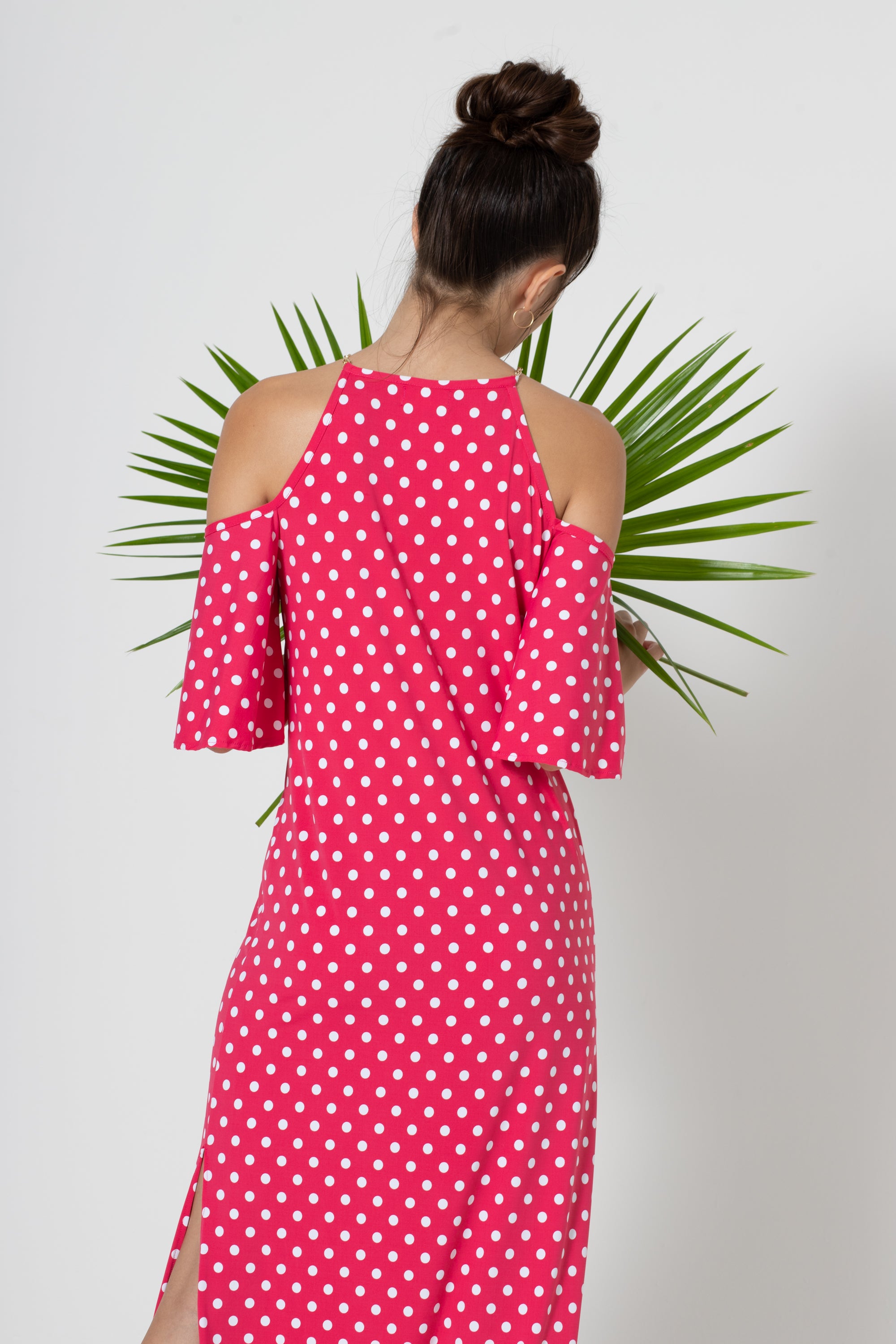 Abito Bio Yasmin a Pois Rosa e Bianco